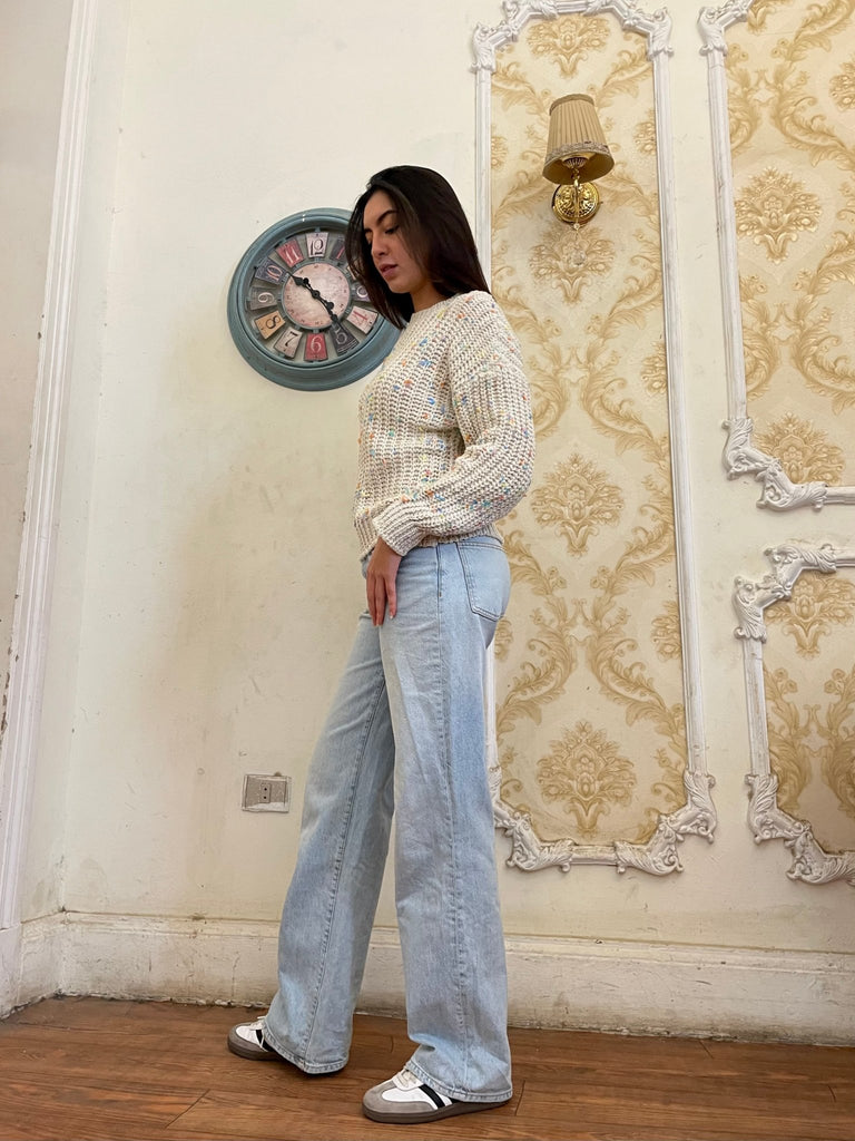 Off White Tweed Pullover - Mii