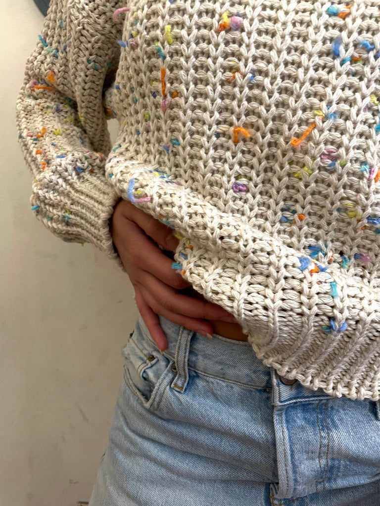 Off White Tweed Pullover - Mii