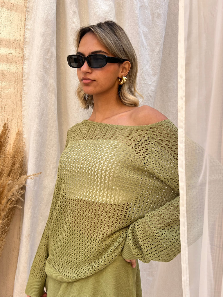 Olive Off Shoulder Skirt Set - Mii