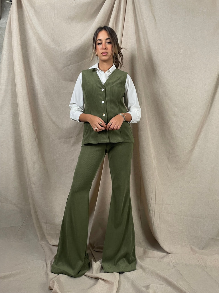 Olive Tailored Waistcoat - Mii