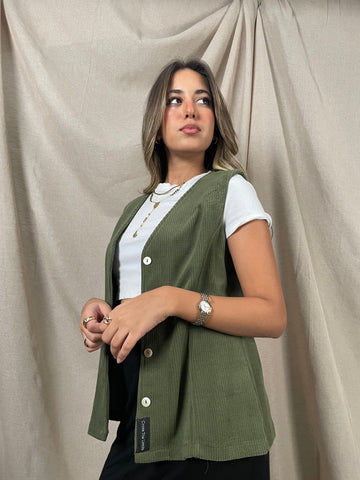 Olive Tailored Waistcoat - Mii