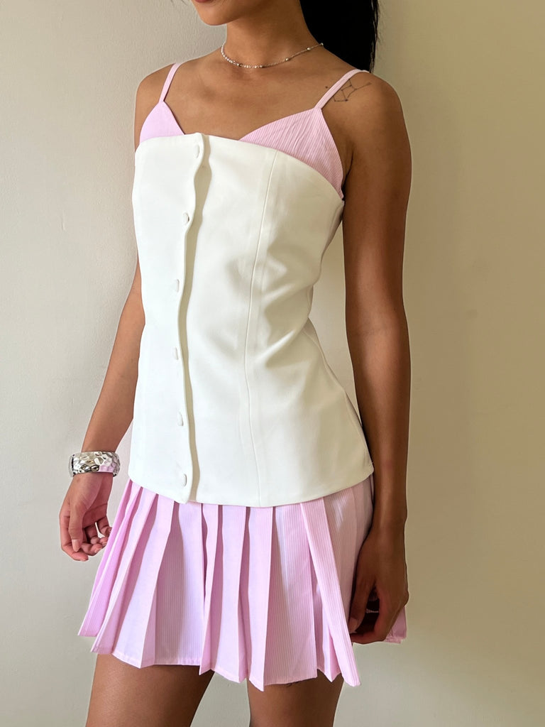 PinkXWhite Tennis Vested Dress - Mii