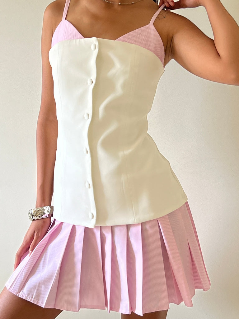PinkXWhite Tennis Vested Dress - Mii