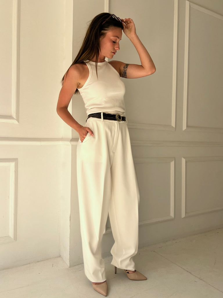 White Balloon Formal Pants - Mii