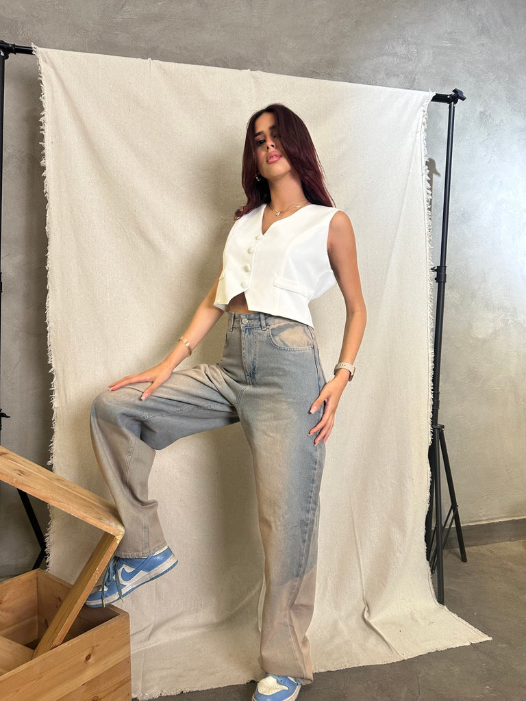 White Classic Waistcoat - Mii