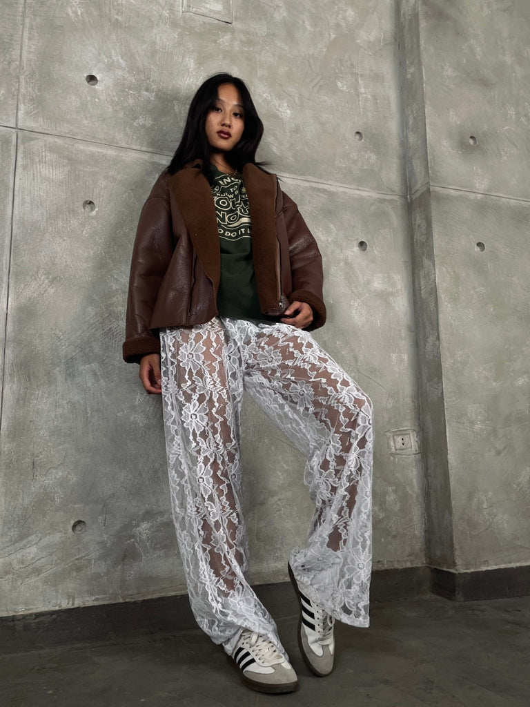 White Lace Pants - Mii