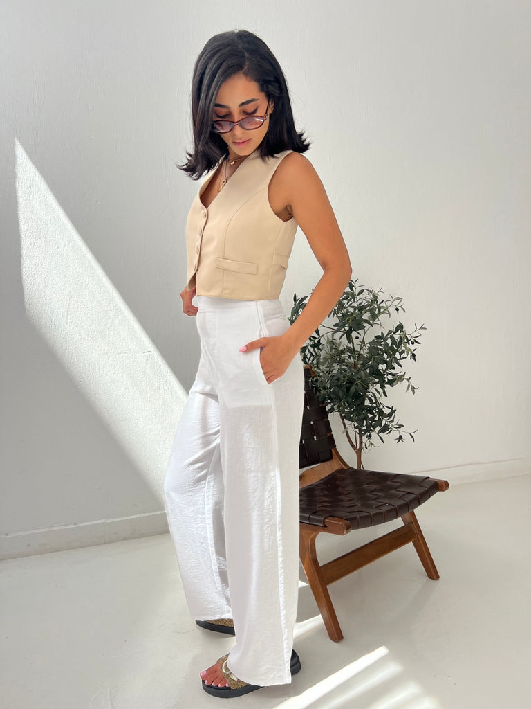 White Linen Pants - Mii