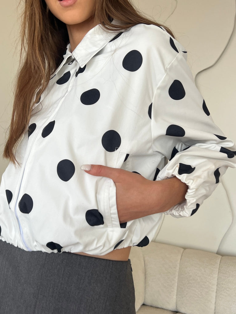 White Polka Dot Jacket - Mii