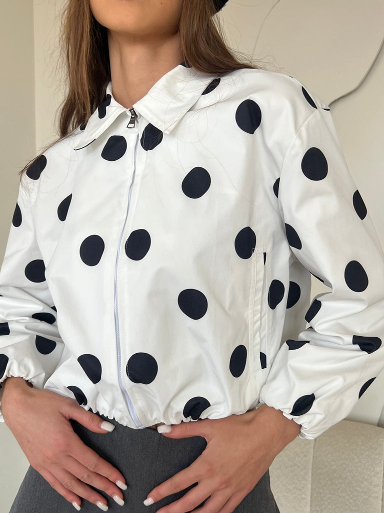 White Polka Dot Jacket - Mii