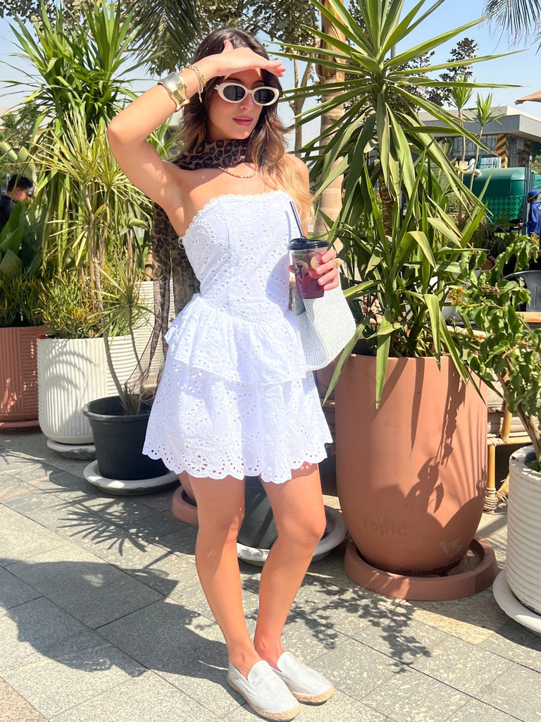 White Ruffled Dress - Mii