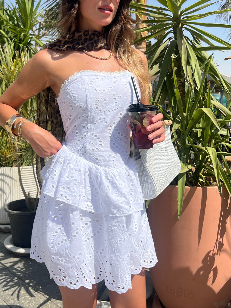 White Ruffled Dress - Mii