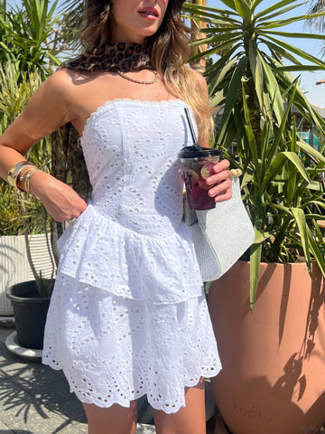 White Ruffled Dress - Mii