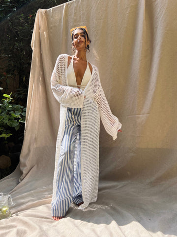 White Summer Long Cardigan - Mii