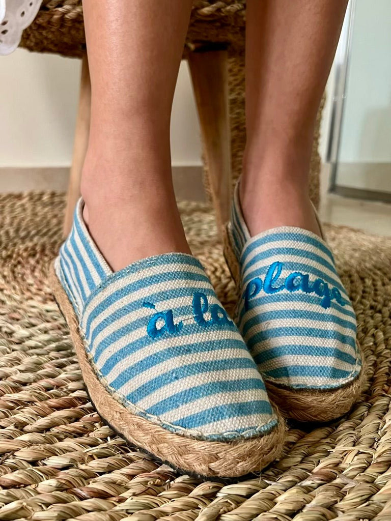 WhitexBlue Striped Espadrille - Mii