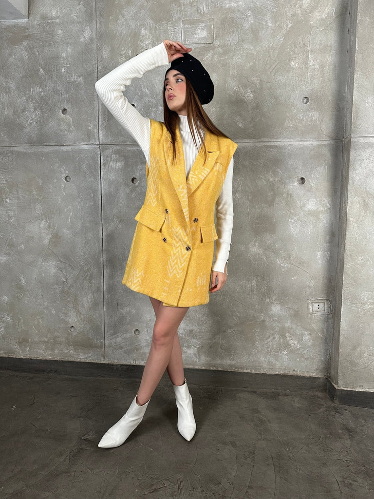 Yellow Knit Jacket - Mii