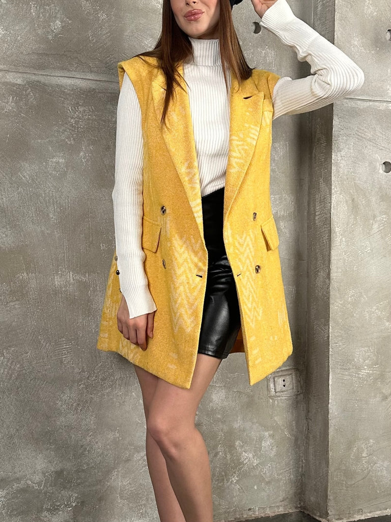 Yellow Knit Jacket - Mii