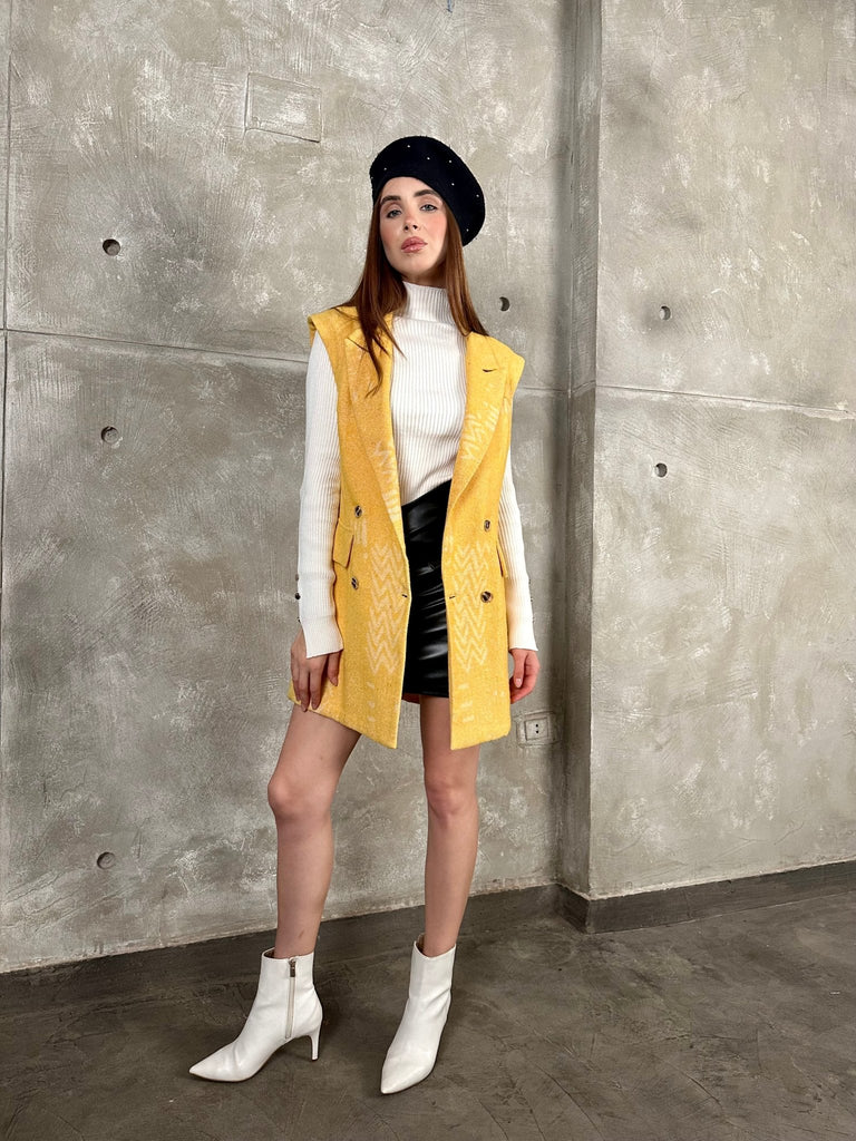 Yellow Knit Jacket - Mii