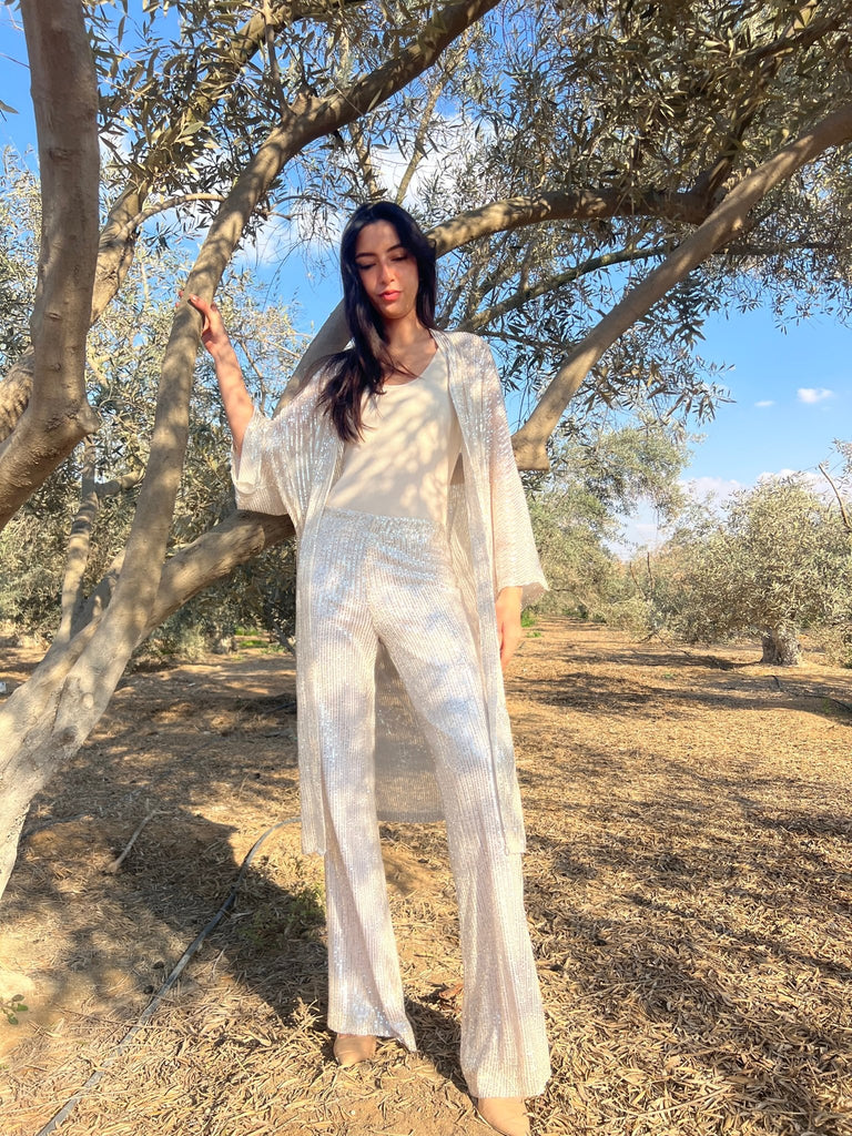 Beige Glowy Pants - Mii