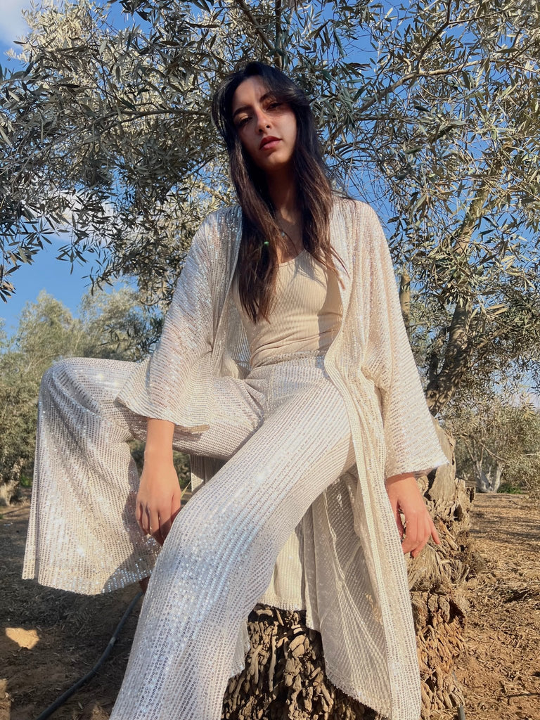 Beige Glowy Pants - Mii