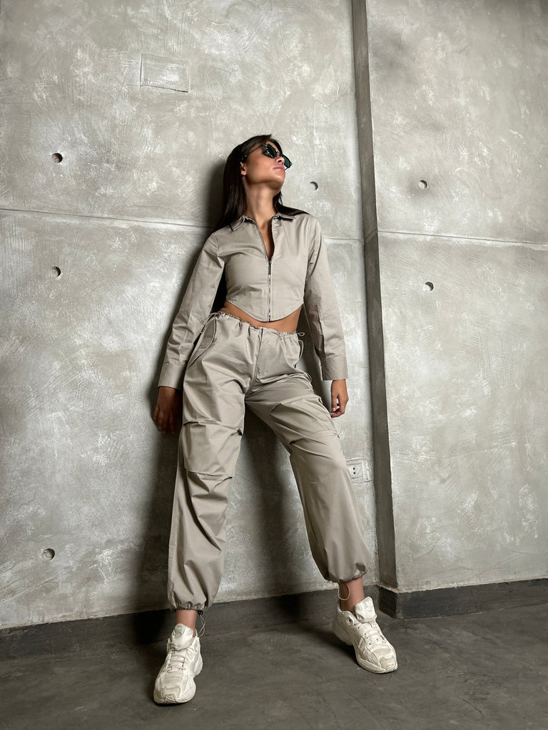 Beige Parachute Pants - Mii