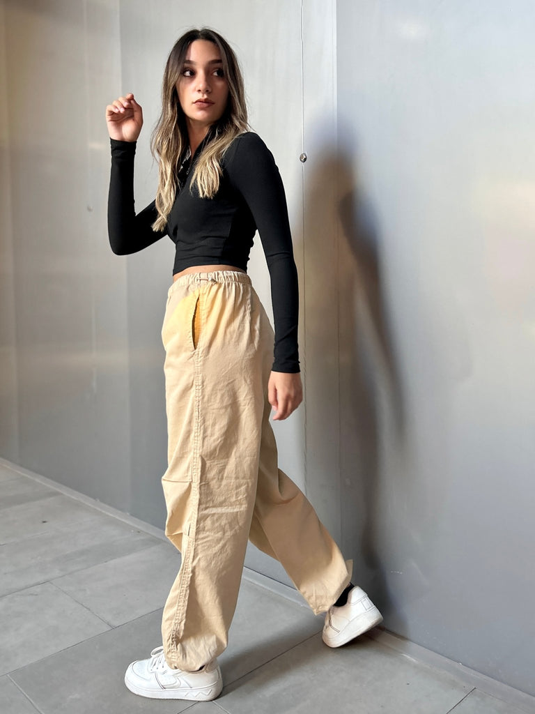 Beige Parachute Pants - Mii