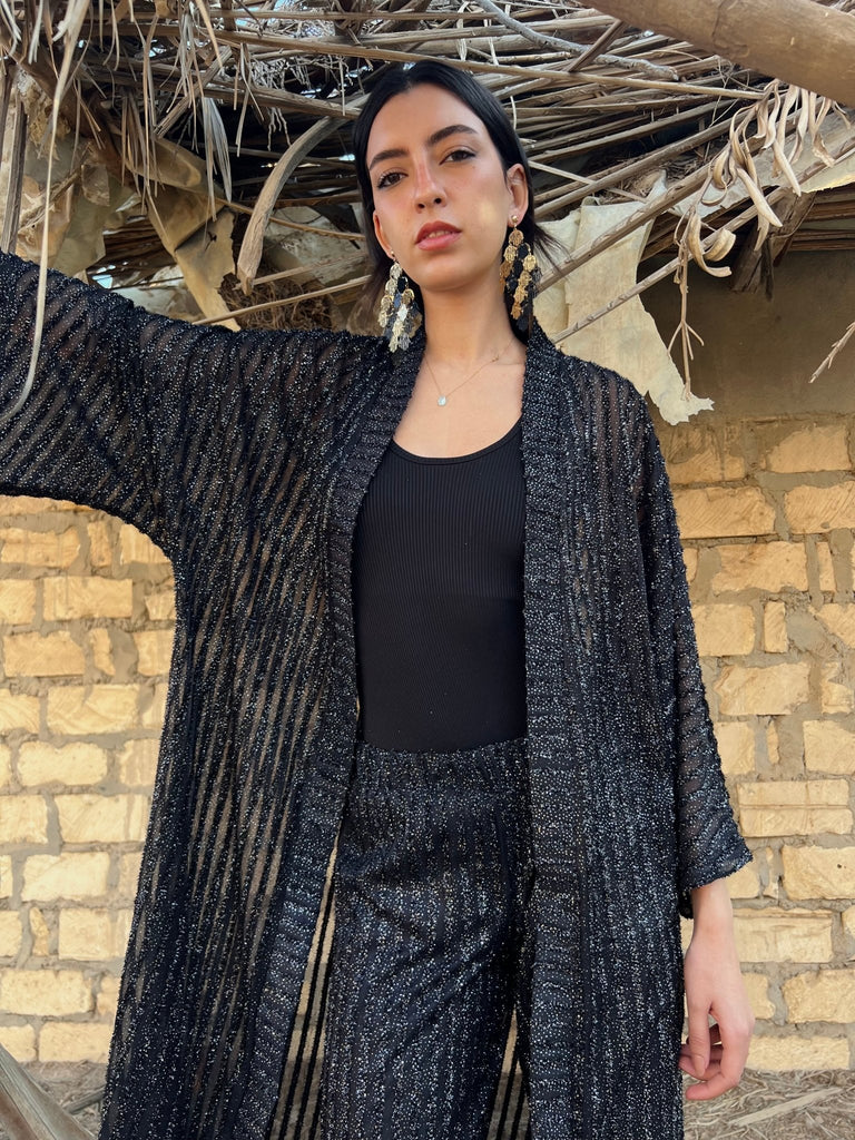 Black Lace Sparkly Cardigan - Mii