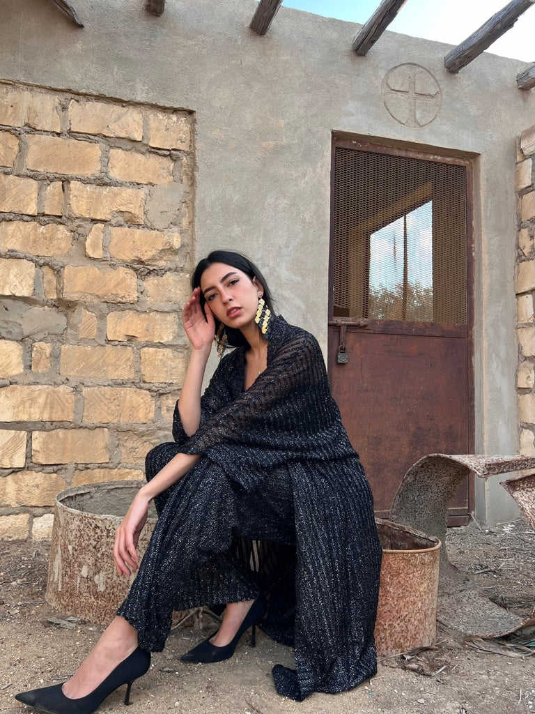 Black Lace Sparkly Cardigan - Mii