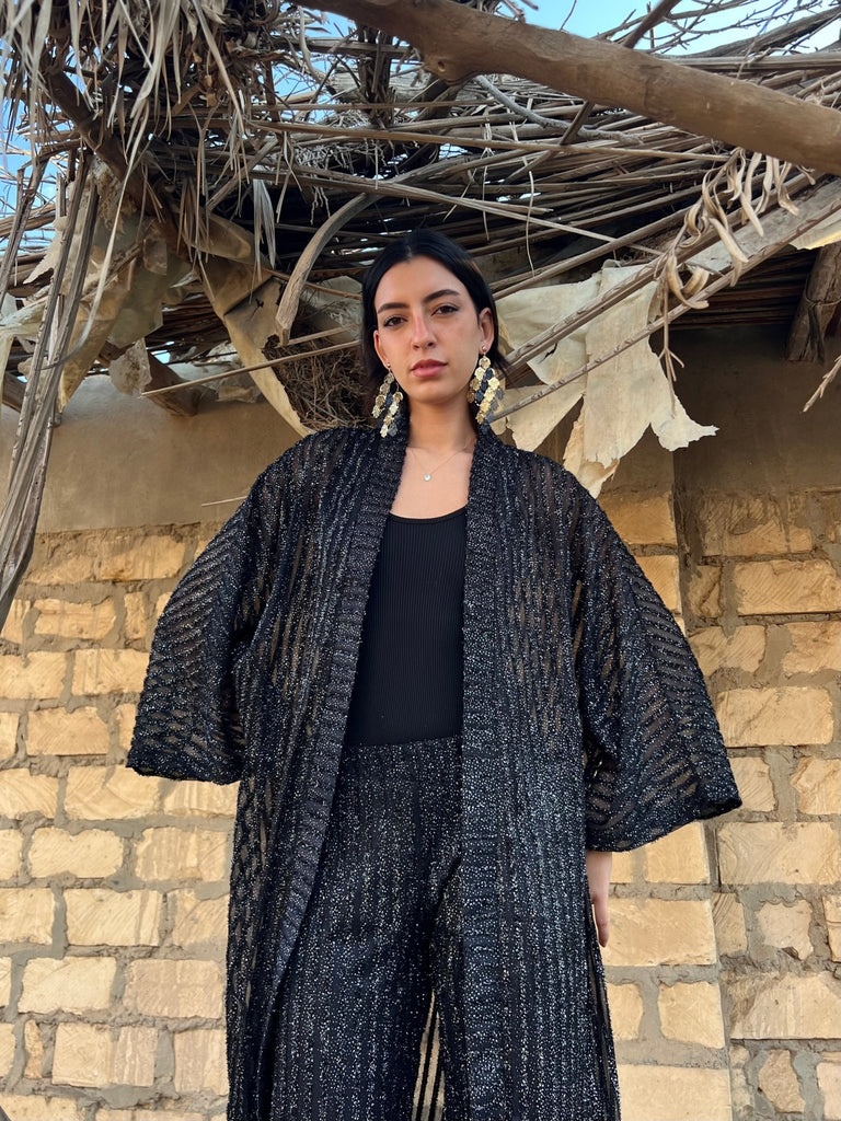 Black Lace Sparkly Cardigan - Mii