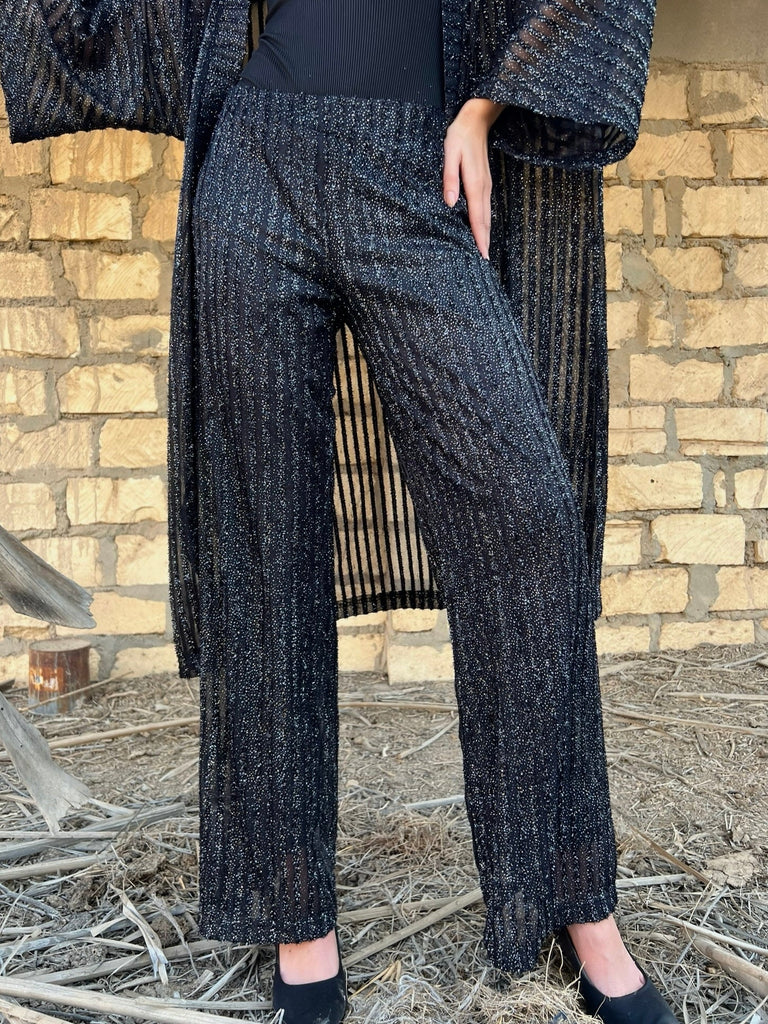 Black Lace Sparkly Pants - Mii