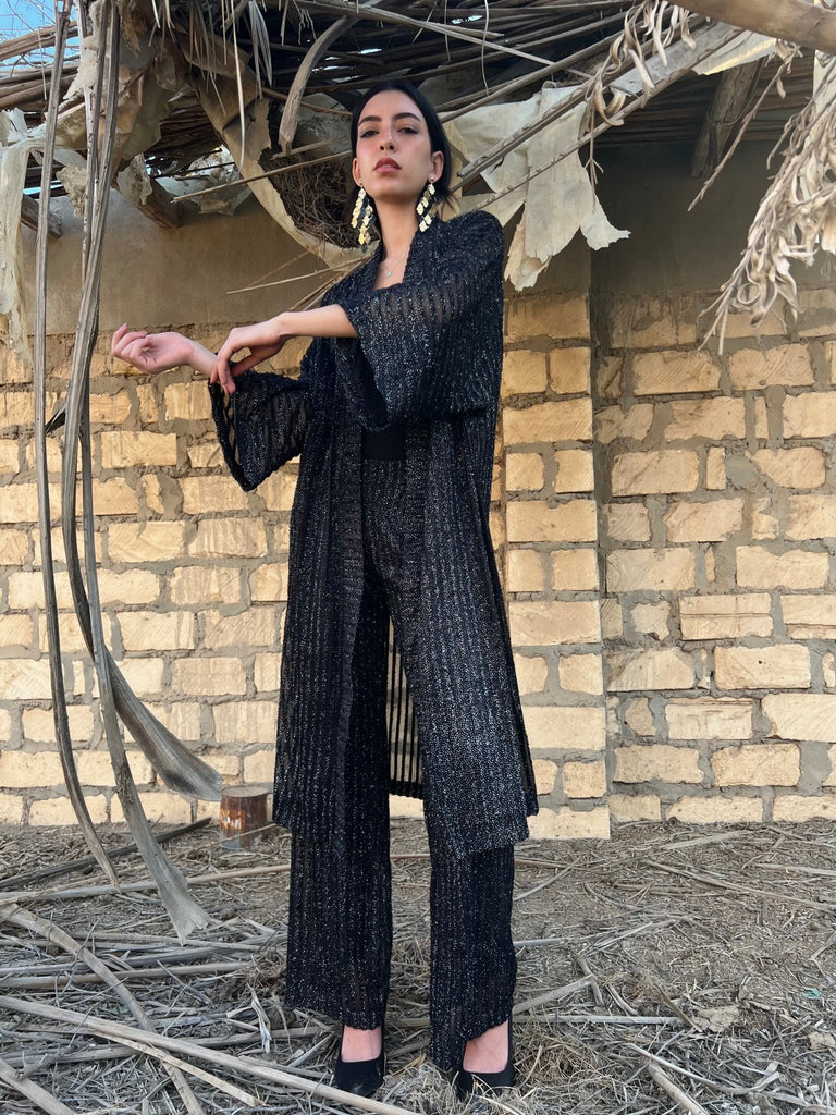 Black Lace Sparkly Pants - Mii