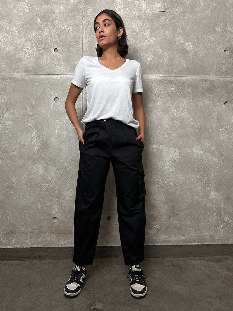 Black Pleated Balloon Pants - Mii