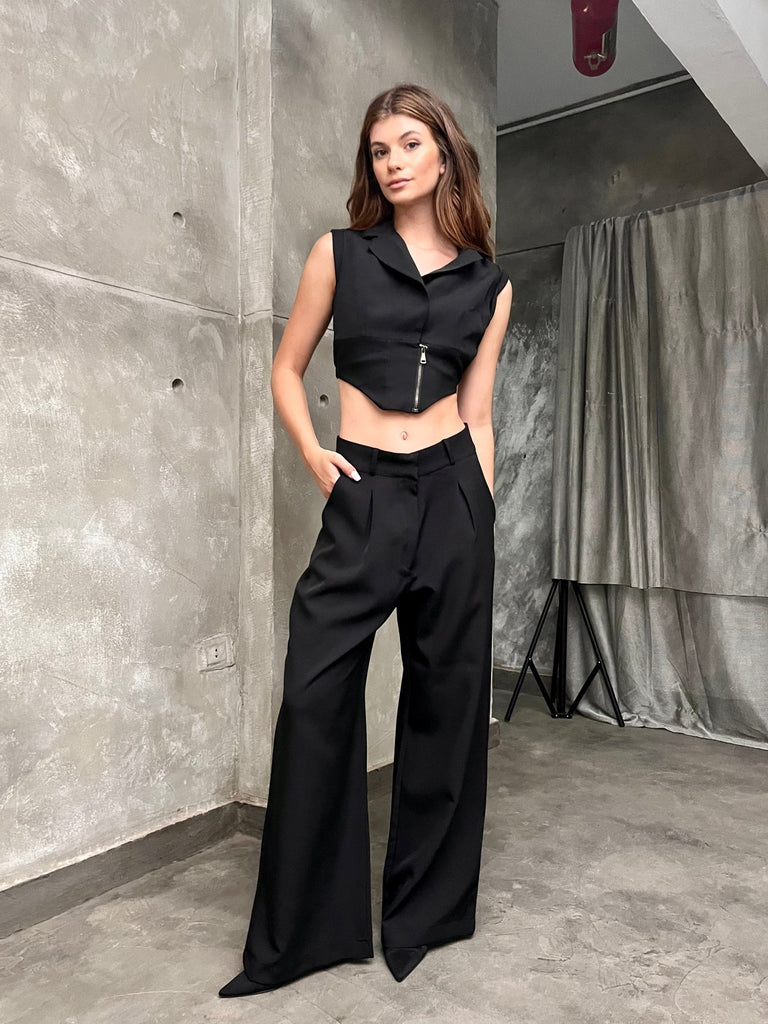 Black Pleated Pants - Mii