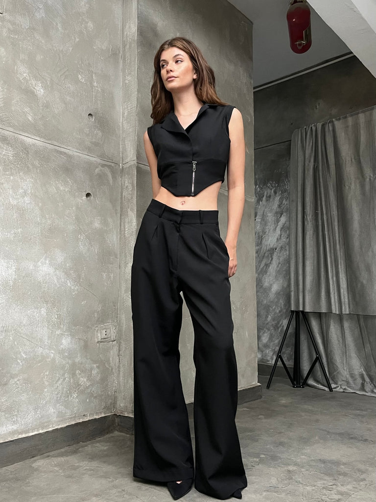 Black Pleated Pants - Mii