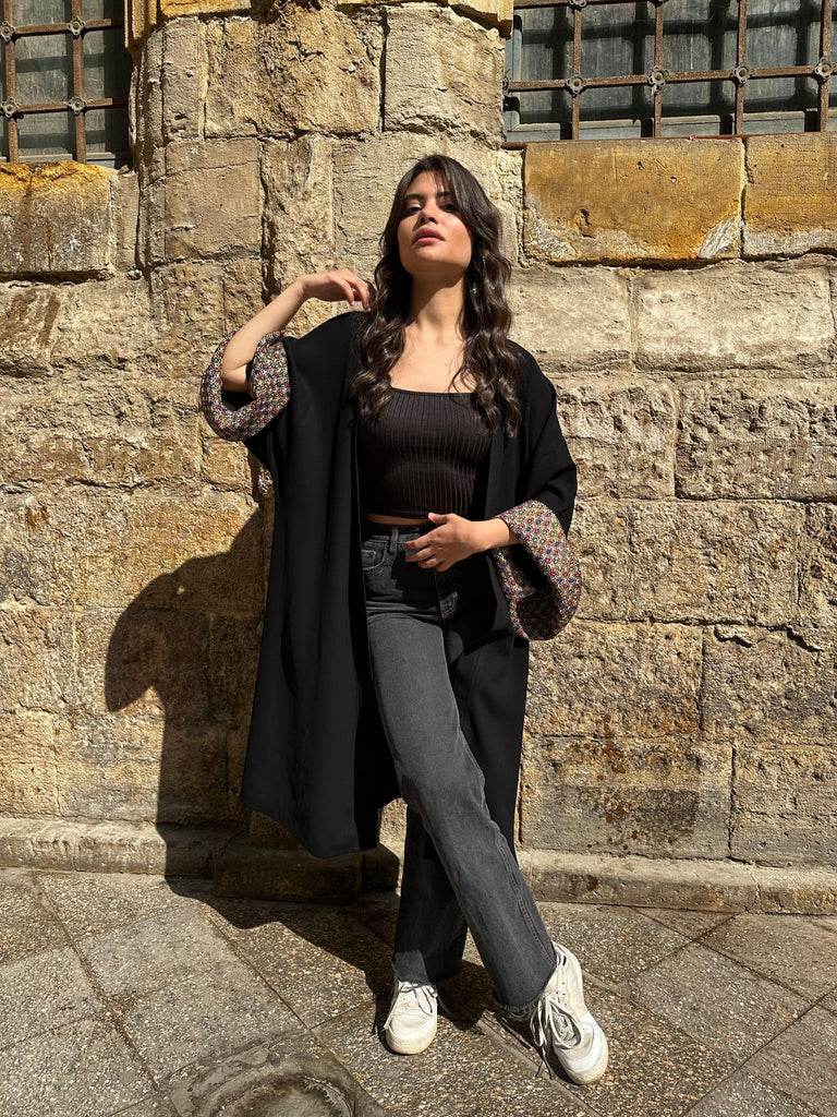 Black Reverse Sleeve Cardi - Mii