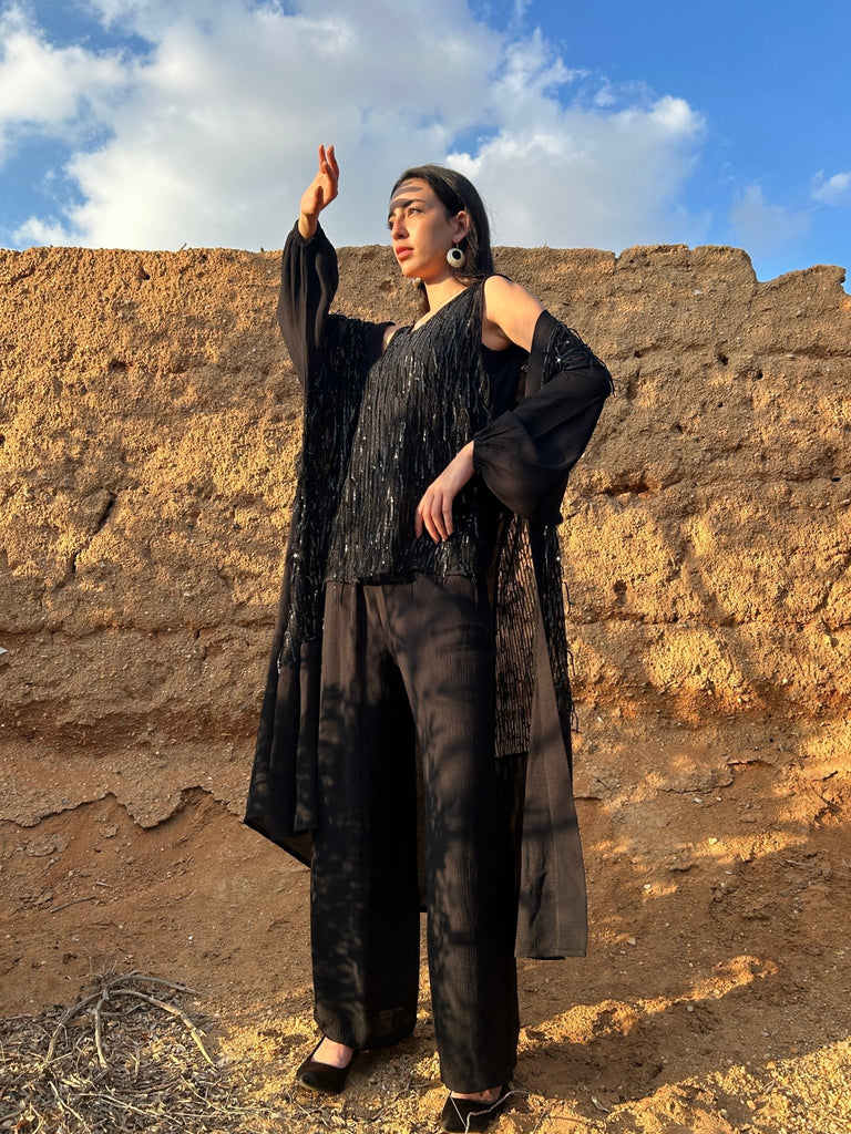 Black Sequin Blouse - Mii