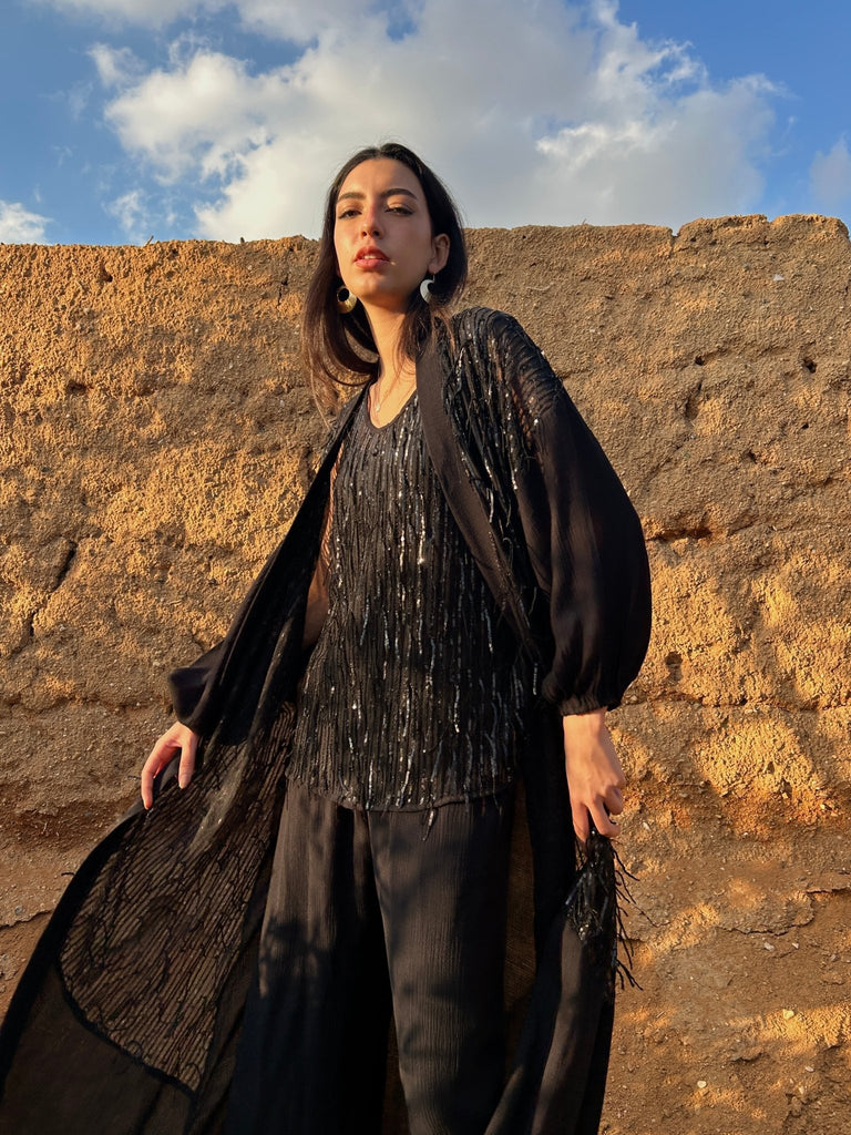 Black Sequin Cardi - Mii
