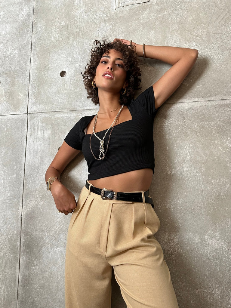 Black Squared Top - Mii