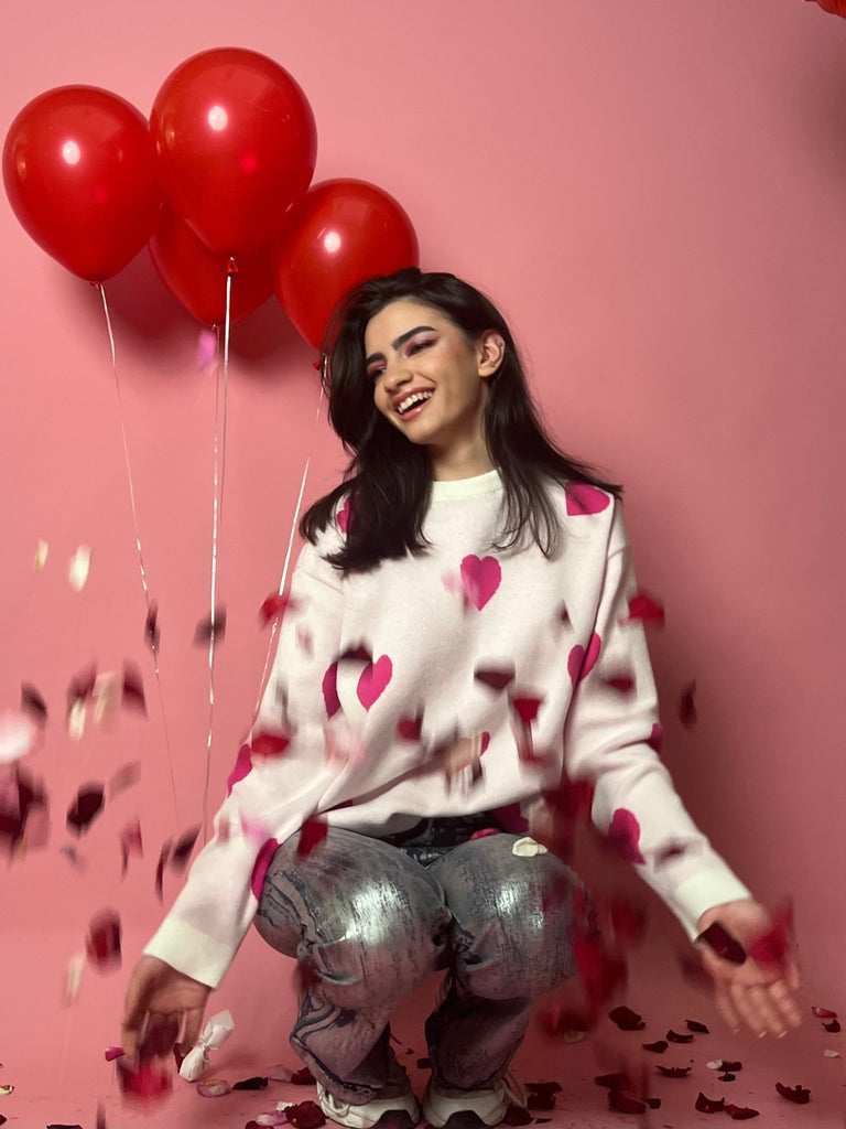 RosexPink Hearts Pullover - Mii