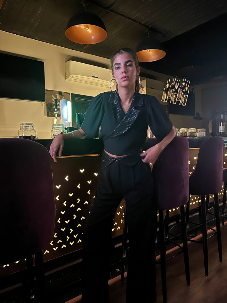 Tie On Sequin Jacket - Mii