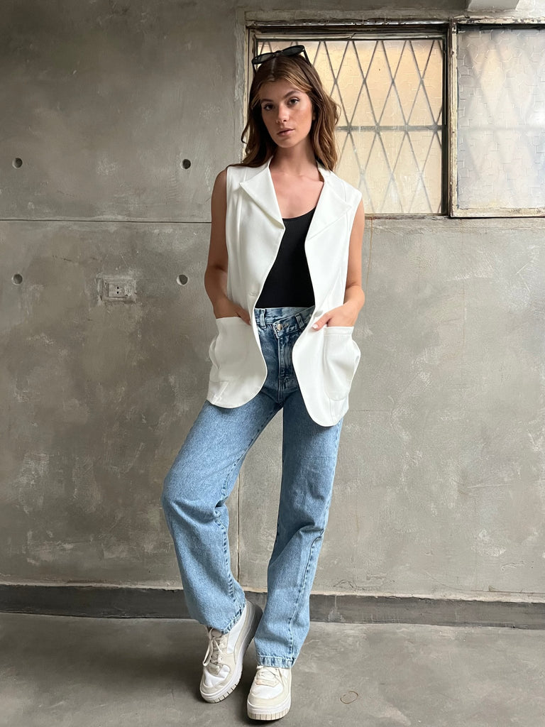 White Backless Vest - Mii